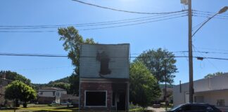 Beaver Falls Fire Department Conducts Training Exercise Thursday Evening on Building That is Going to Be Demolished