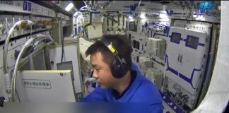 China’s Shenzhou-14 taikonauts work, exercise in Wentian lab module