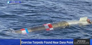 Exercise torpedo found off coast of Dana Point