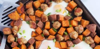 Sheet Pan Eggs With Sweet Potatoes