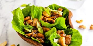 Cashew Chicken Lettuce Wraps