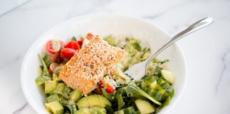 Salmon Bowls With Cilantro Lime Dressing